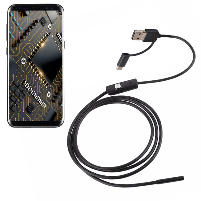 AN100 3 in 1 IP67 Waterproof USB-C / Type-C + Micro USB + USB HD Endoscope Snake Tube Inspection Camera for Parts of OTG Function Android Mobile Phone, with 6 LEDs, Lens Diameter:5.5mm(Length: 1m)-garmade.com