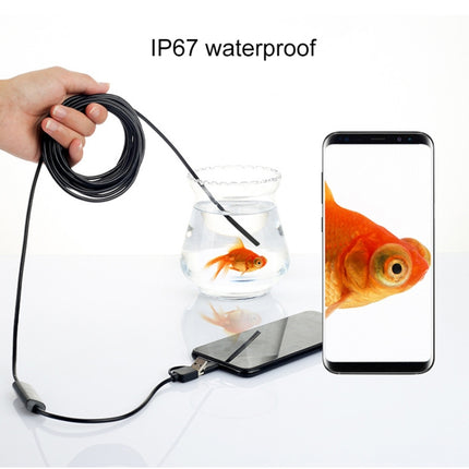 AN100 3 in 1 IP67 Waterproof USB-C / Type-C + Micro USB + USB HD Endoscope Snake Tube Inspection Camera for Parts of OTG Function Android Mobile Phone, with 6 LEDs, Lens Diameter:5.5mm(Length: 1m)-garmade.com