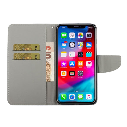 For iPhone XS Max Colored Drawing Pattern Horizontal Flip Leather Case with Holder & Card Slots & Wallet(Fluorescent Butterfly)-garmade.com