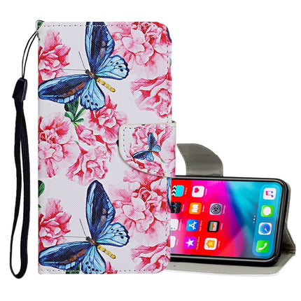 For iPhone XS Max Colored Drawing Pattern Horizontal Flip Leather Case with Holder & Card Slots & Wallet(Dragonfly Flower)-garmade.com