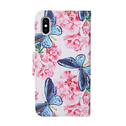 For iPhone XS Max Colored Drawing Pattern Horizontal Flip Leather Case with Holder & Card Slots & Wallet(Dragonfly Flower)-garmade.com