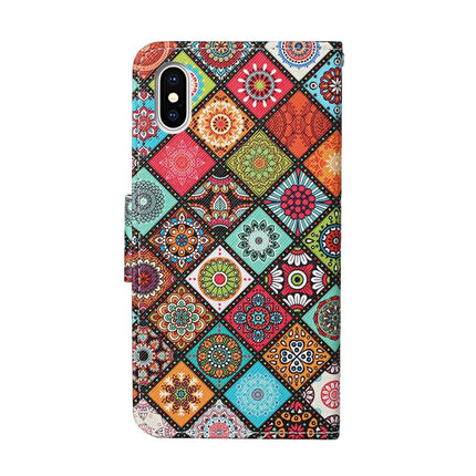 For iPhone XS Max Colored Drawing Pattern Horizontal Flip Leather Case with Holder & Card Slots & Wallet(Folk-custom)-garmade.com