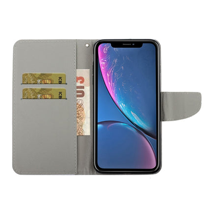 For iPhone XR Colored Drawing Pattern Horizontal Flip Leather Case with Holder & Card Slots & Wallet(Four Butterflies)-garmade.com