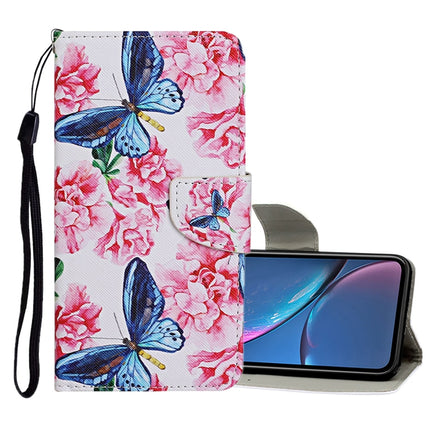 For iPhone XR Colored Drawing Pattern Horizontal Flip Leather Case with Holder & Card Slots & Wallet(Dragonfly Flower)-garmade.com