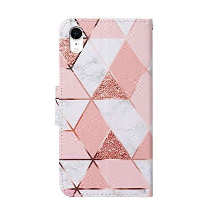 For iPhone XR Colored Drawing Pattern Horizontal Flip Leather Case with Holder & Card Slots & Wallet(Marble)-garmade.com