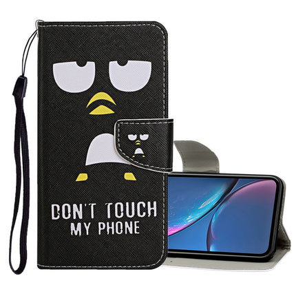 For iPhone XR Colored Drawing Pattern Horizontal Flip Leather Case with Holder & Card Slots & Wallet(Penguin)-garmade.com