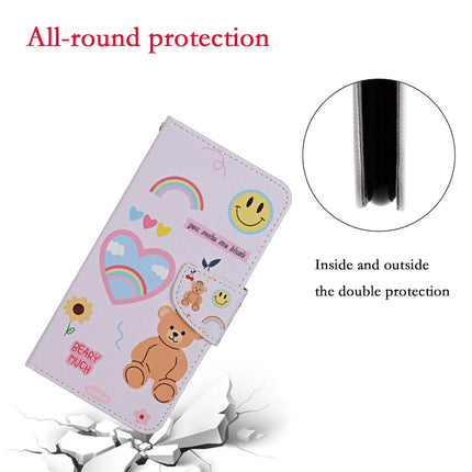 For iPhone XR Colored Drawing Pattern Horizontal Flip Leather Case with Holder & Card Slots & Wallet(Smiley Bear)-garmade.com
