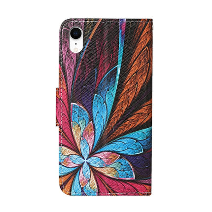 For iPhone XR Colored Drawing Pattern Horizontal Flip Leather Case with Holder & Card Slots & Wallet(Colorful Flowers)-garmade.com