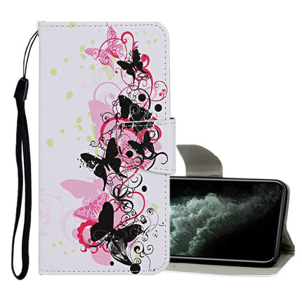 For iPhone 11 Pro Max Colored Drawing Pattern Horizontal Flip Leather Case with Holder & Card Slots & Wallet(Four Butterflies)-garmade.com