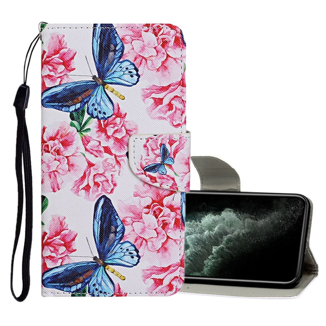 For iPhone 11 Pro Max Colored Drawing Pattern Horizontal Flip Leather Case with Holder & Card Slots & Wallet(Dragonfly Flower)-garmade.com