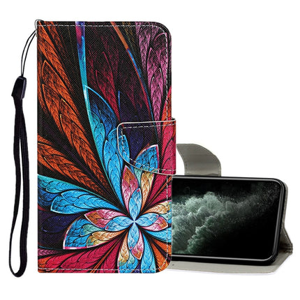 For iPhone 11 Pro Max Colored Drawing Pattern Horizontal Flip Leather Case with Holder & Card Slots & Wallet(Colorful Flowers)-garmade.com