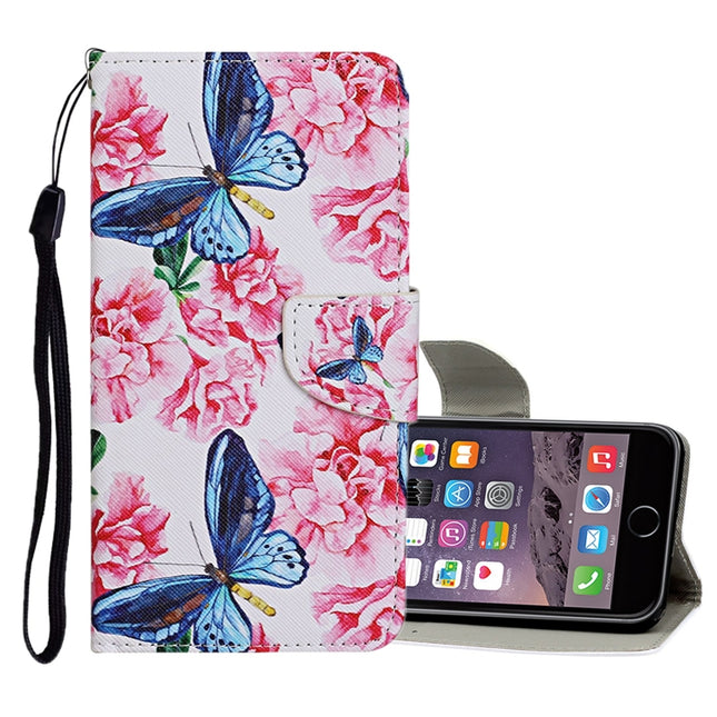 For iPhone 6 Plus / 6s Plus Colored Drawing Pattern Horizontal Flip Leather Case with Holder & Card Slots & Wallet(Dragonfly Flower)-garmade.com