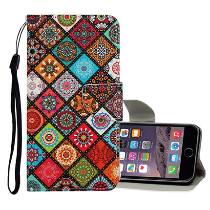 For iPhone 6 Plus / 6s Plus Colored Drawing Pattern Horizontal Flip Leather Case with Holder & Card Slots & Wallet(Folk-custom)-garmade.com
