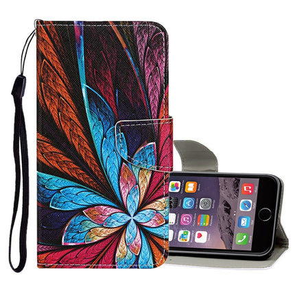 For iPhone 6 Plus / 6s Plus Colored Drawing Pattern Horizontal Flip Leather Case with Holder & Card Slots & Wallet(Colorful Flowers)-garmade.com