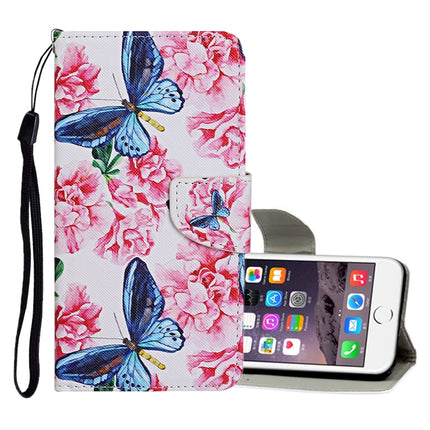 For iPhone 6 / 6s Colored Drawing Pattern Horizontal Flip Leather Case with Holder & Card Slots & Wallet(Dragonfly Flower)-garmade.com