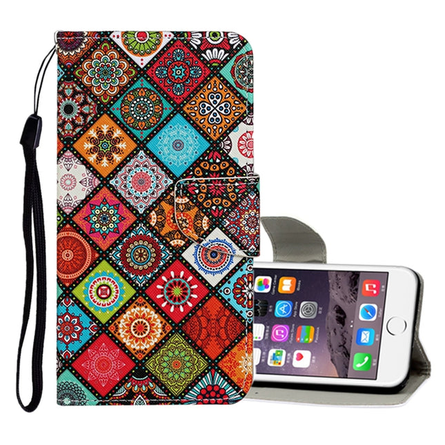 For iPhone 6 / 6s Colored Drawing Pattern Horizontal Flip Leather Case with Holder & Card Slots & Wallet(Folk-custom)-garmade.com