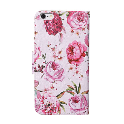 For iPhone 6 / 6s Colored Drawing Pattern Horizontal Flip Leather Case with Holder & Card Slots & Wallet(Peony)-garmade.com