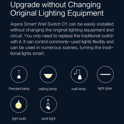 Original Xiaomi Aqara Smart Wall Switch D1, Single FireWire Single Button Version-garmade.com