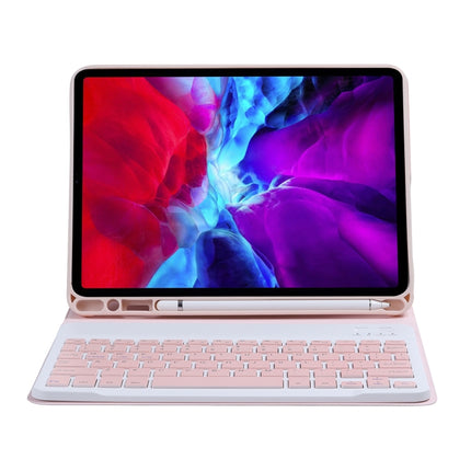 C-11B For iPad Pro 11 inch (2020) Detachable ABS Candy Color Bluetooth Keyboard Tablet Case with Stand & Pen Slot(Pink)-garmade.com