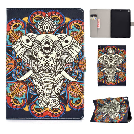 For iPad Pro 10.5 inch Colored Drawing Pattern Horizontal Flip PU Leather Case with Holder & Card Slot & Sleep / Wake-up Function(Colorful Elephant)-garmade.com