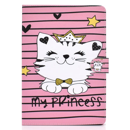For iPad Pro 10.5 inch Colored Drawing Pattern Horizontal Flip PU Leather Case with Holder & Card Slot & Sleep / Wake-up Function(Crown Cat)-garmade.com