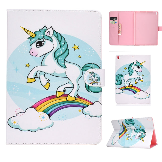 For iPad Pro 10.5 inch Colored Drawing Pattern Horizontal Flip PU Leather Case with Holder & Card Slot & Sleep / Wake-up Function(Unicorn)-garmade.com