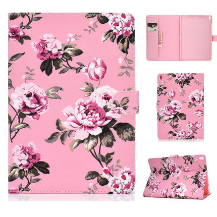 For iPad Pro 10.5 inch Colored Drawing Pattern Horizontal Flip PU Leather Case with Holder & Card Slot & Sleep / Wake-up Function(Pink Flowers)-garmade.com