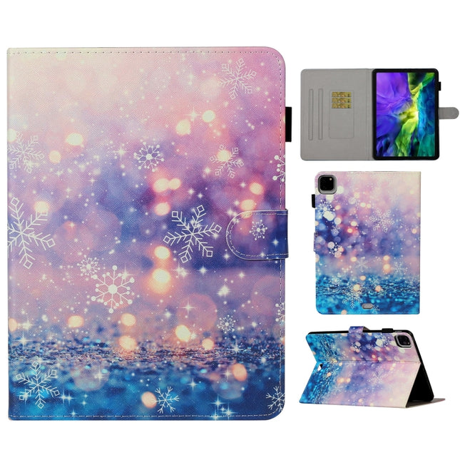 For iPad Pro 11 (2020) Colored Drawing Pattern Horizontal Flip PU Leather Tablet Case with Holder & Card Slot & Sleep / Wake-up Function(Purple Quicksand)-garmade.com