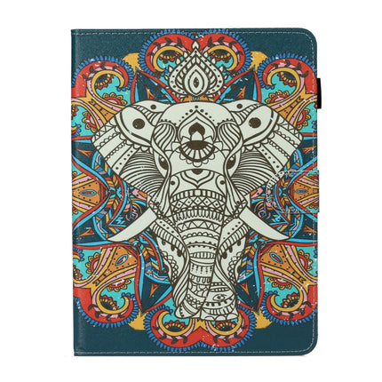 For iPad Pro 11 (2020) Colored Drawing Pattern Horizontal Flip PU Leather Tablet Case with Holder & Card Slot & Sleep / Wake-up Function(Colorful Elephant)-garmade.com