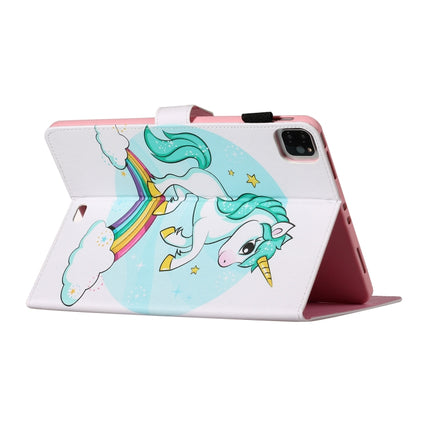 For iPad Pro 11 (2020) Colored Drawing Pattern Horizontal Flip PU Leather Tablet Case with Holder & Card Slot & Sleep / Wake-up Function(Unicorn)-garmade.com