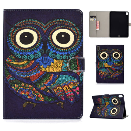 For iPad Pro 11 (2018) Colored Drawing Pattern Horizontal Flip PU Leather Case with Holder & Card Slot & Sleep / Wake-up Function(Owl)-garmade.com