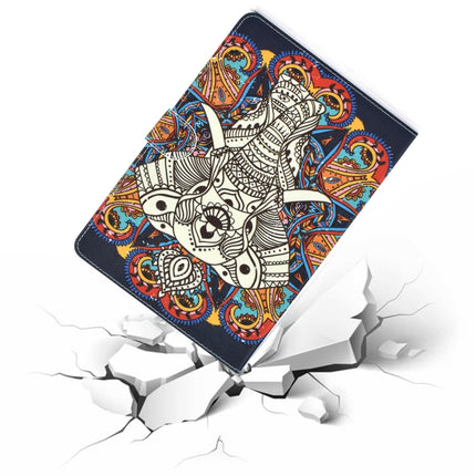 For iPad Pro 11 (2018) Colored Drawing Pattern Horizontal Flip PU Leather Case with Holder & Card Slot & Sleep / Wake-up Function(Colorful Elephant)-garmade.com
