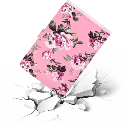 For iPad Pro 11 (2018) Colored Drawing Pattern Horizontal Flip PU Leather Case with Holder & Card Slot & Sleep / Wake-up Function(Pink Flowers)-garmade.com