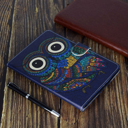 For iPad 10.2 Colored Drawing Pattern Horizontal Flip PU Leather Case with Holder & Card Slot & Sleep / Wake-up Function(Owl)-garmade.com