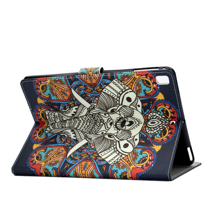 For iPad 10.2 Colored Drawing Pattern Horizontal Flip PU Leather Case with Holder & Card Slot & Sleep / Wake-up Function(Colorful Elephant)-garmade.com