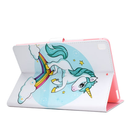 For iPad 9.7 (2017/2018) & Air 2 & Air Colored Drawing Pattern Horizontal Flip PU Leather Case with Holder & Card Slot & Sleep / Wake-up Function(Unicorn)-garmade.com