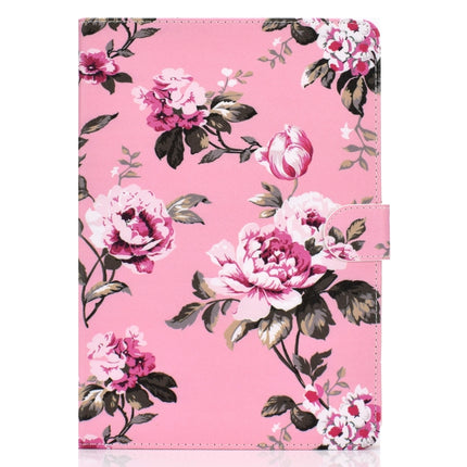 For iPad 9.7 (2017/2018) & Air 2 & Air Colored Drawing Pattern Horizontal Flip PU Leather Case with Holder & Card Slot & Sleep / Wake-up Function(Pink Flowers)-garmade.com