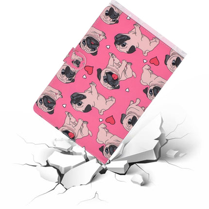 For iPad Mini 2019 & 4 & 3 & 2 & 1 Colored Drawing Pattern Horizontal Flip PU Leather Case with Holder & Card Slot & Sleep / Wake-up Function(Love Dog)-garmade.com