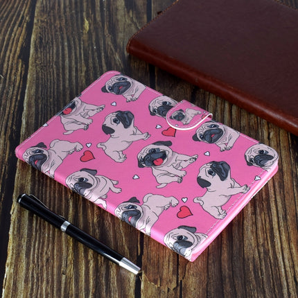 For iPad Mini 2019 & 4 & 3 & 2 & 1 Colored Drawing Pattern Horizontal Flip PU Leather Case with Holder & Card Slot & Sleep / Wake-up Function(Love Dog)-garmade.com
