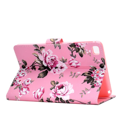 For iPad Mini 2019 & 4 & 3 & 2 & 1 Colored Drawing Pattern Horizontal Flip PU Leather Case with Holder & Card Slot & Sleep / Wake-up Function(Pink Flowers)-garmade.com
