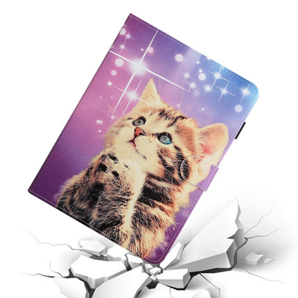 Colored Drawing Pattern Horizontal Flip PU Leather Case with Holder & Card Slot & Sleep / Wake-up Function For iPad Pro 10.2 2021 / 2020 / 2019 / 10.5 (2019)(Starry Cat)-garmade.com