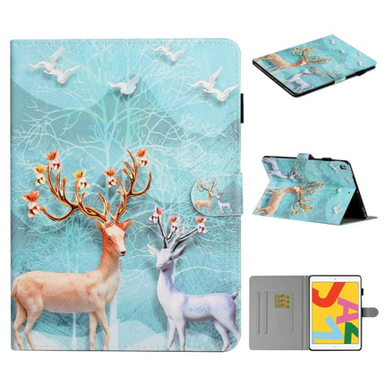 Colored Drawing Pattern Horizontal Flip PU Leather Case with Holder & Card Slot & Sleep / Wake-up Function For iPad Pro 10.2 2021 / 2020 / 2019 / 10.5 (2019)(Sika Deer)-garmade.com