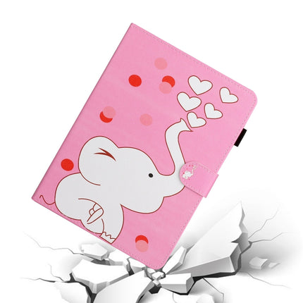 Colored Drawing Pattern Horizontal Flip PU Leather Case with Holder & Card Slot & Sleep / Wake-up Function For iPad Pro 10.2 2021 / 2020 / 2019 / 10.5 (2019)(Loving Elephant)-garmade.com