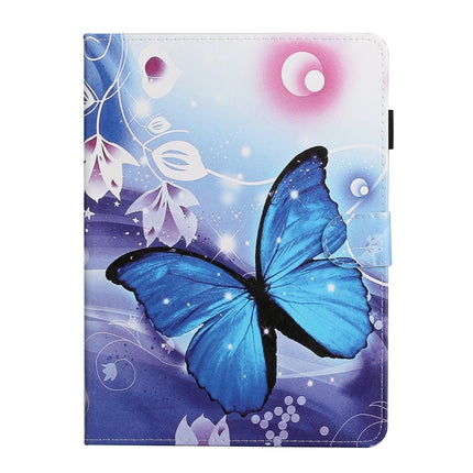For iPad Pro 11 inch (2020) Colored Drawing Pattern Horizontal Flip PU Leather Tablet Case with Holder & Card Slot & Sleep / Wake-up Function(Blue Butterfly)-garmade.com