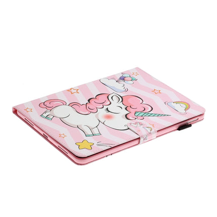 For iPad Pro 11 inch (2020) Colored Drawing Pattern Horizontal Flip PU Leather Tablet Case with Holder & Card Slot & Sleep / Wake-up Function(Pink Unicorn)-garmade.com