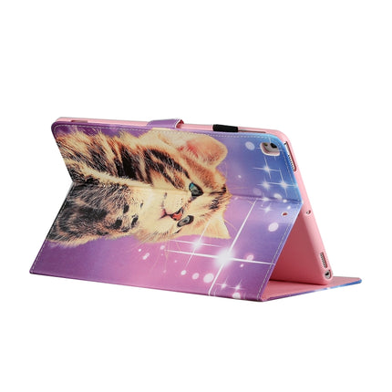 For iPad 9.7 (2017/2018) & Air 2 & Air & iPad Pro 9.7 Colored Drawing Pattern Horizontal Flip PU Leather Case with Holder & Card Slot & Sleep / Wake-up Function(Starry Cat)-garmade.com