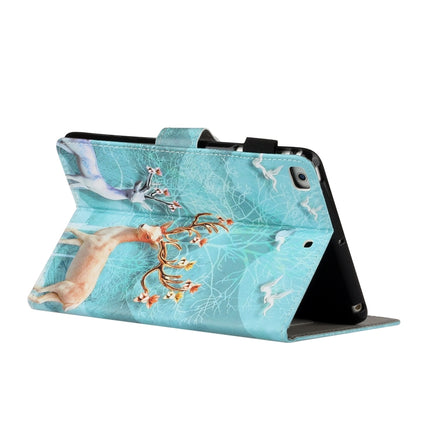 For iPad Mini 2019 & 4 & 3 & 2 & 1 Colored Drawing Pattern Horizontal Flip PU Leather Case with Holder & Card Slot & Sleep / Wake-up Function(Sika Deer)-garmade.com