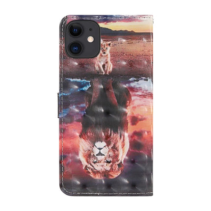 For iPhone 11 3D Painting Colored Drawing Pattern Horizontal Flip TPU + PU Leather Case with Holder & Card Slots & Wallet & Lanyard(Dream Lion)-garmade.com