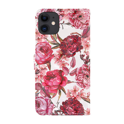 For iPhone 11 3D Painting Colored Drawing Pattern Horizontal Flip TPU + PU Leather Case with Holder & Card Slots & Wallet & Lanyard(Little Red Flower)-garmade.com