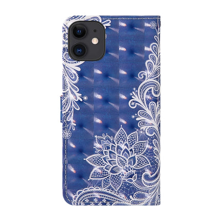 For iPhone 11 3D Painting Colored Drawing Pattern Horizontal Flip TPU + PU Leather Case with Holder & Card Slots & Wallet & Lanyard(White Lace)-garmade.com